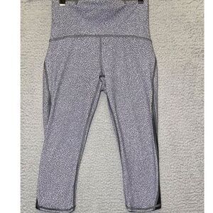 Lululemon Athletica Leggings Womens Size 4 Black Grey Geometric Cropped Yoga‎